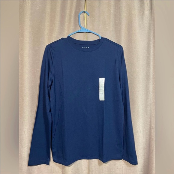 NWT Cat & Jack 14/16 Kids' Long Sleeve Tees -Navy, Coral, Gray, & Green - Picture 4 of 5